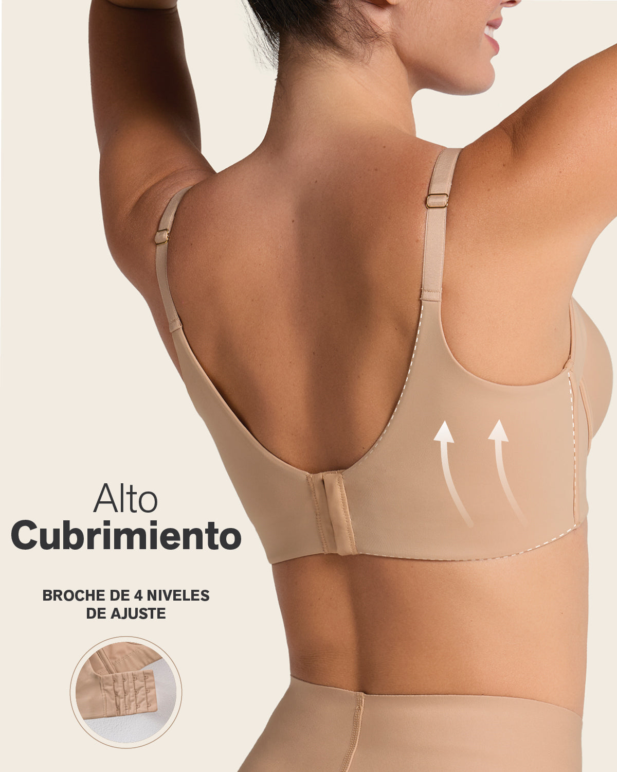 High profile back smoothing bra with soft full coverage cups#color_801-golden-beige