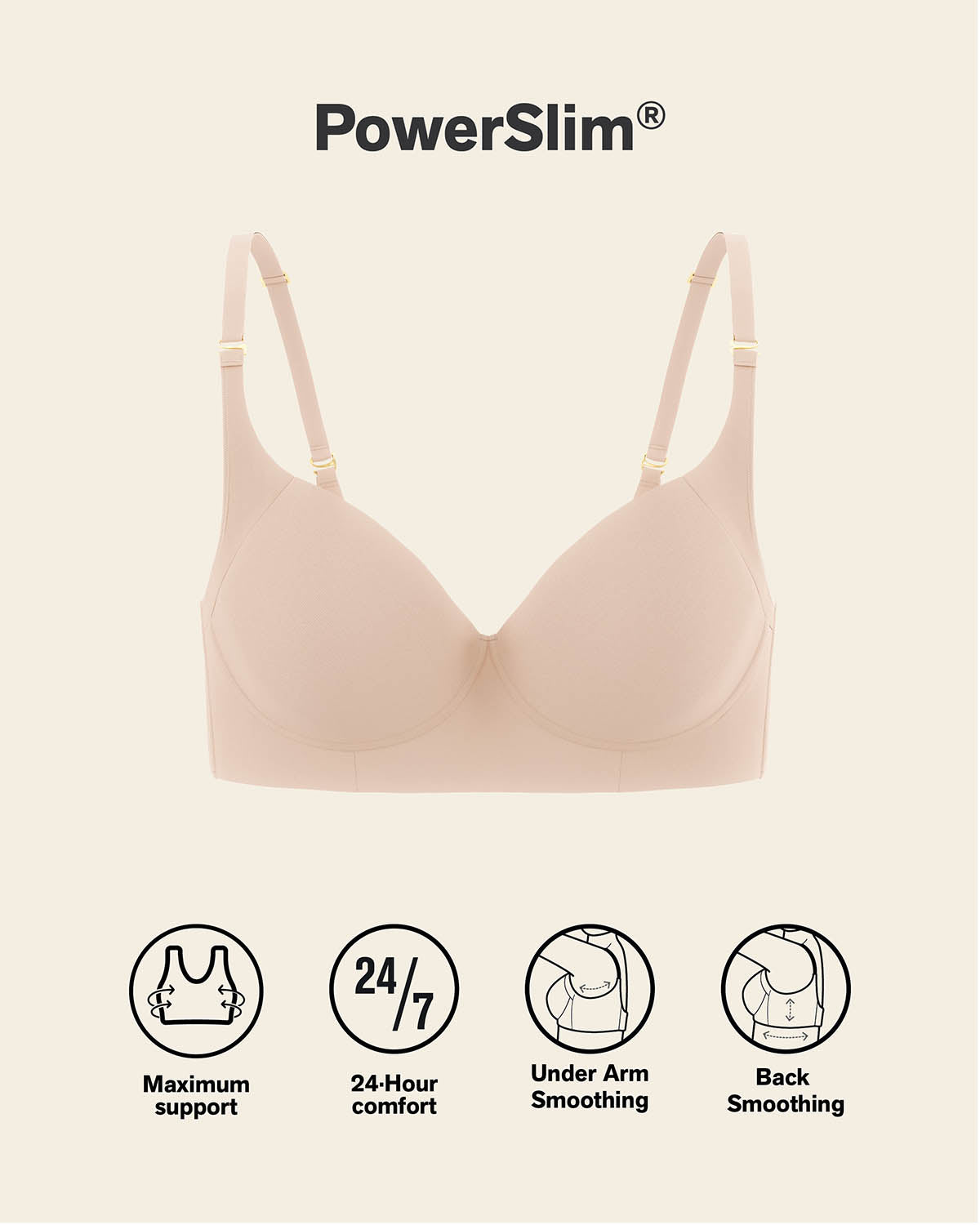 High profile back smoothing bra with soft full coverage cups#color_802-nude