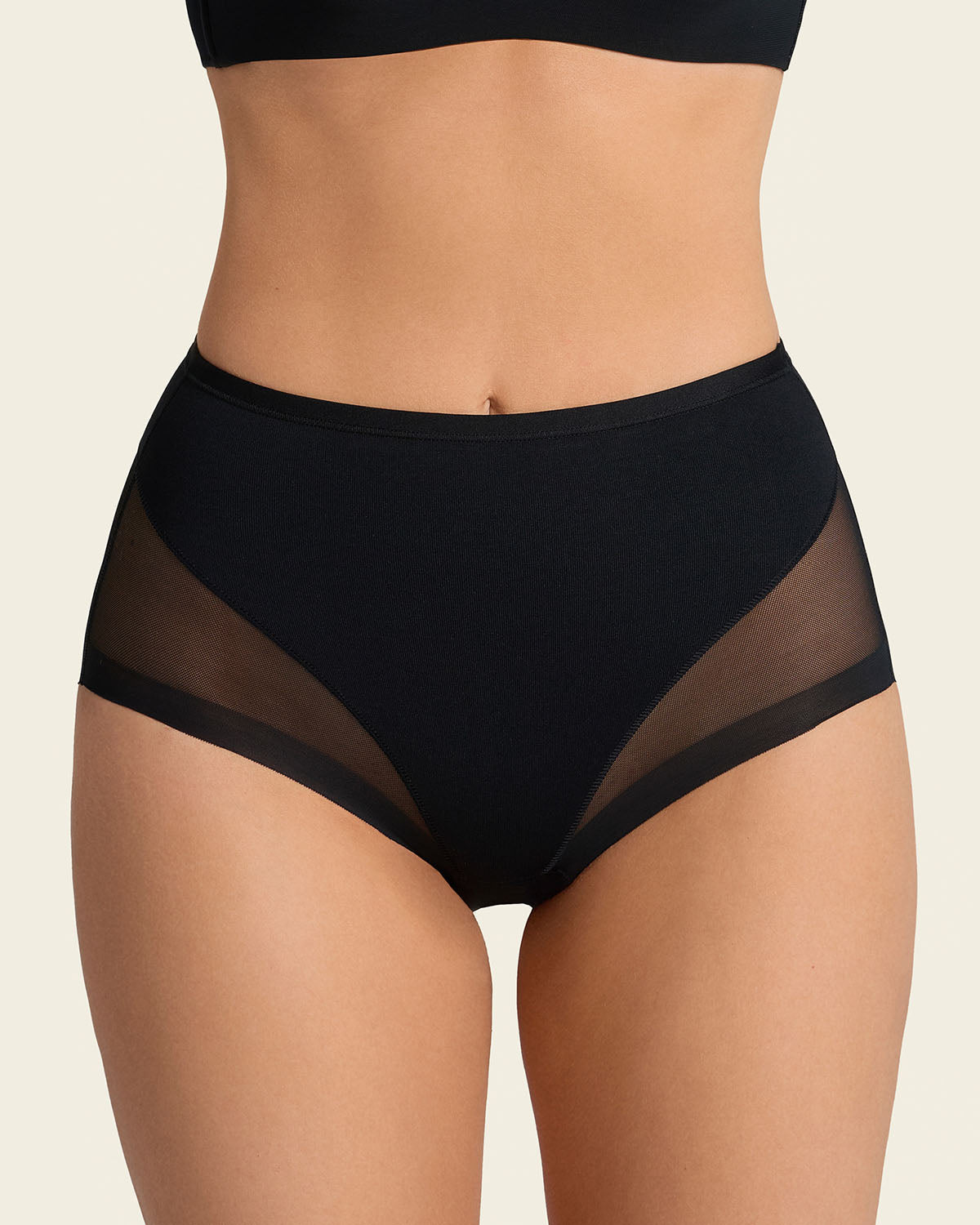 Truly undetectable comfy shaper panty#color_s01-black-golden-beige