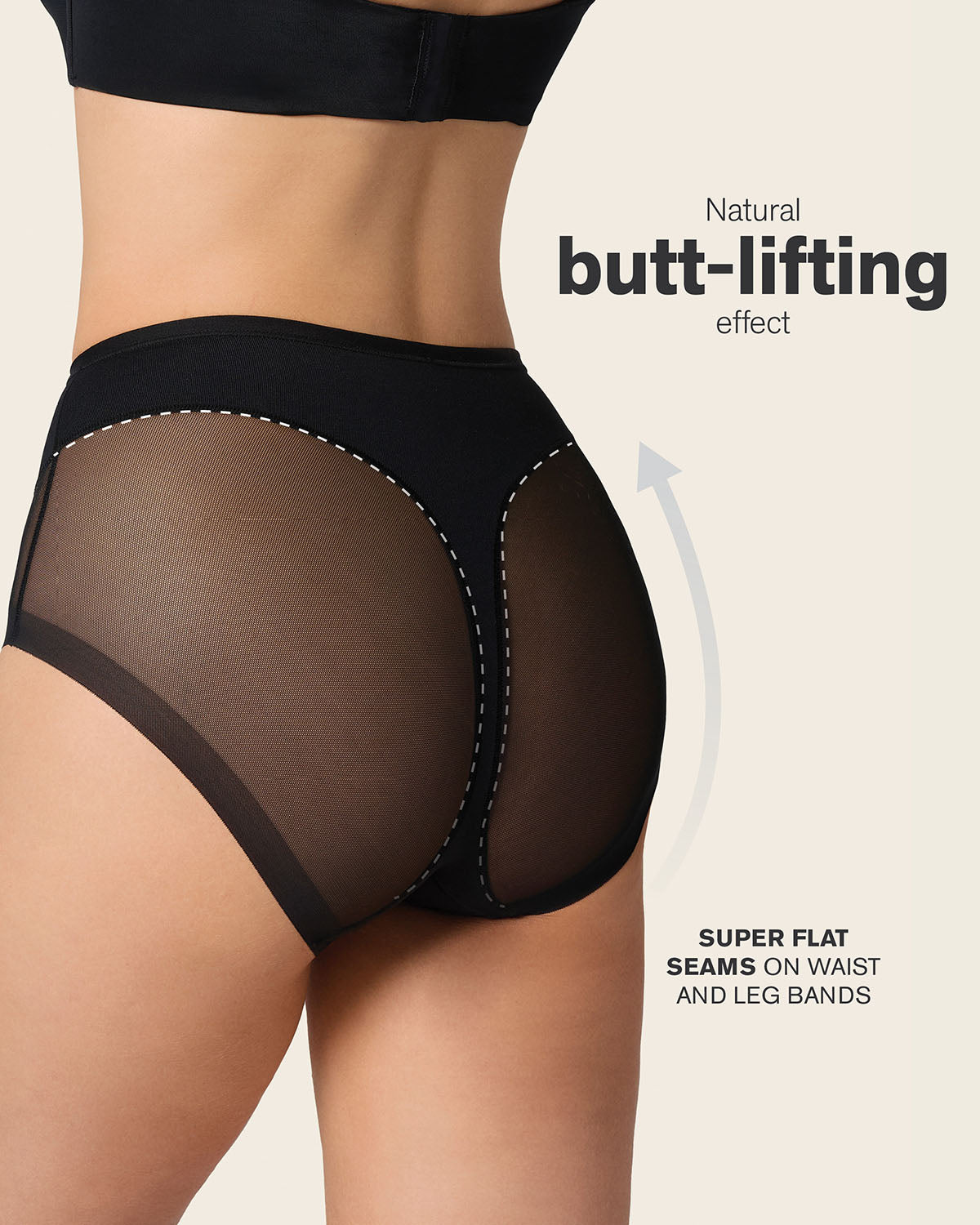 Truly undetectable comfy shaper panty#color_s01-black-golden-beige
