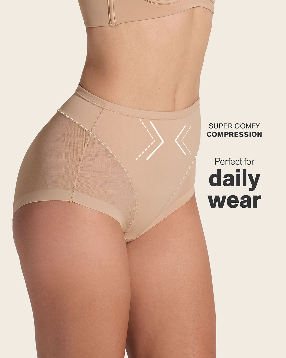 Truly undetectable comfy shaper panty#color_s01-black-golden-beige
