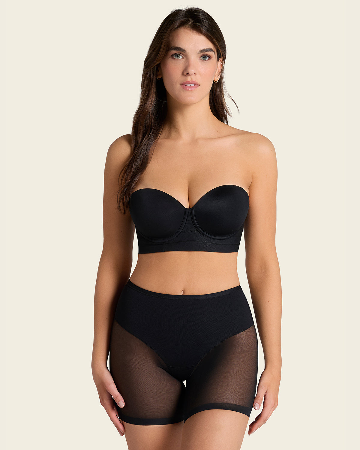 Truly undetectable sheer shaper short#color_s01-black-brown