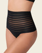 Lace stripe high-waisted cheeky hipster panty#color_700-black