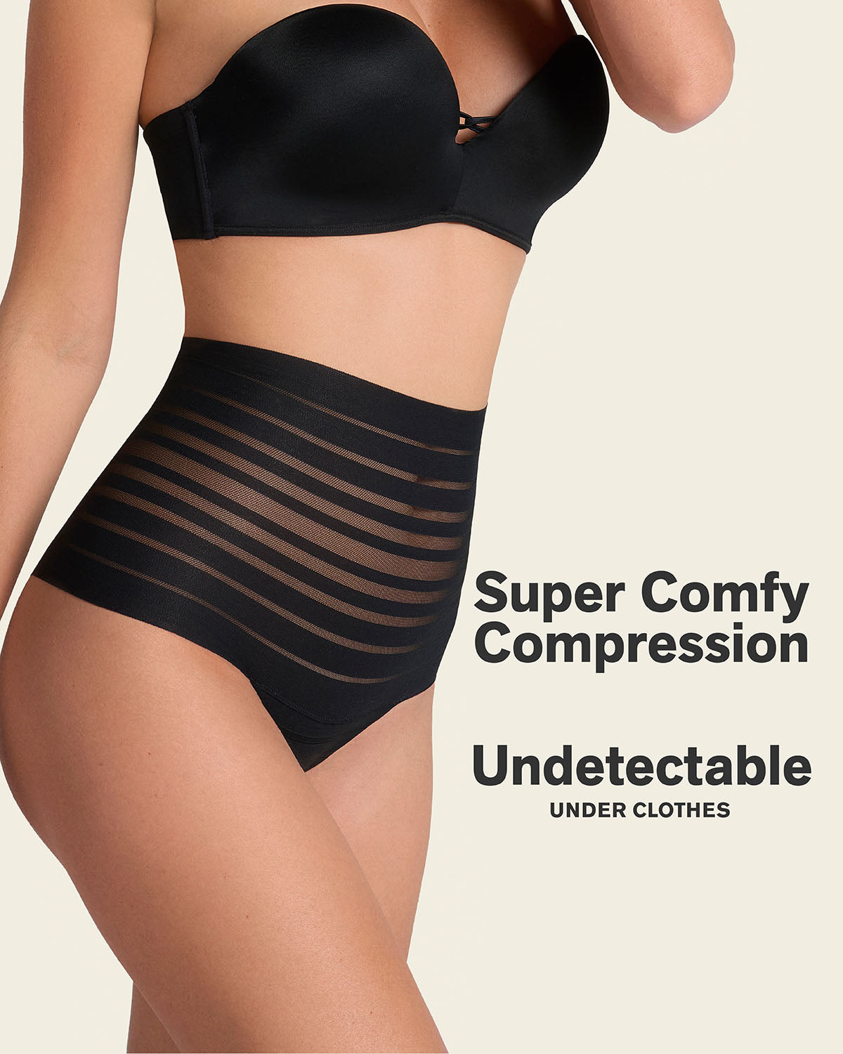 Lace stripe high-waisted cheeky hipster panty#color_700-black
