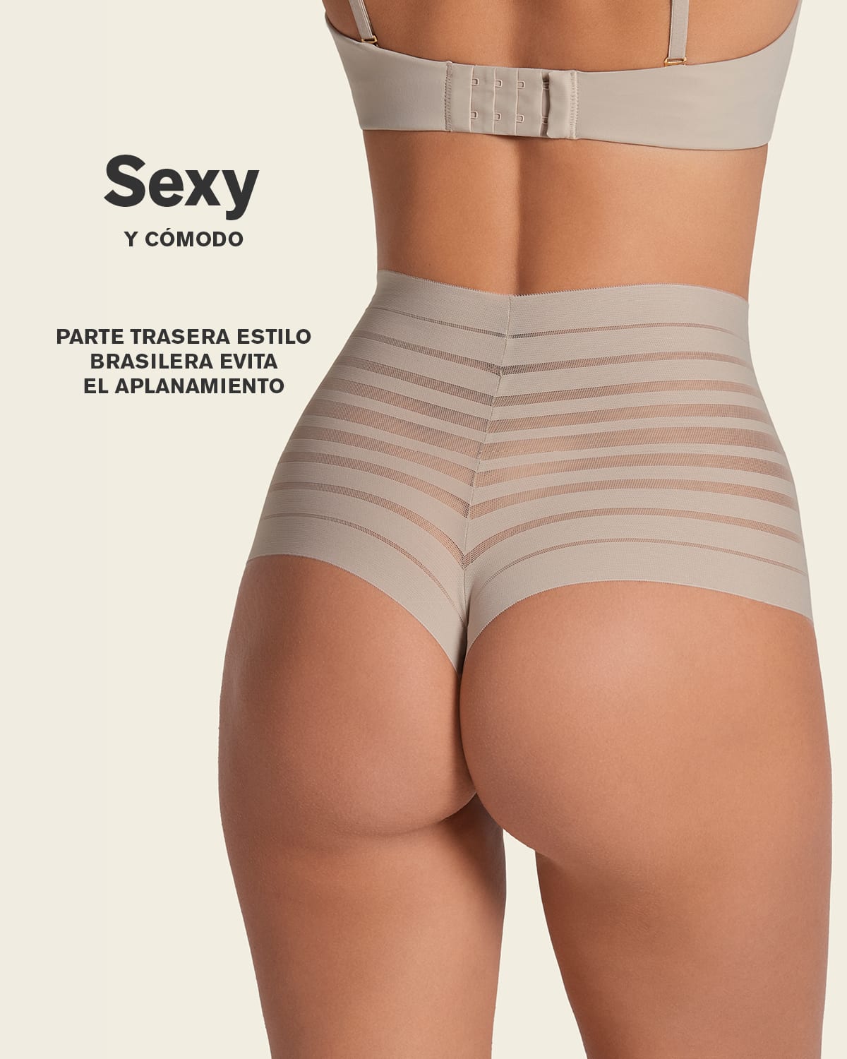 Lace stripe high-waisted cheeky hipster panty#color_802-nude