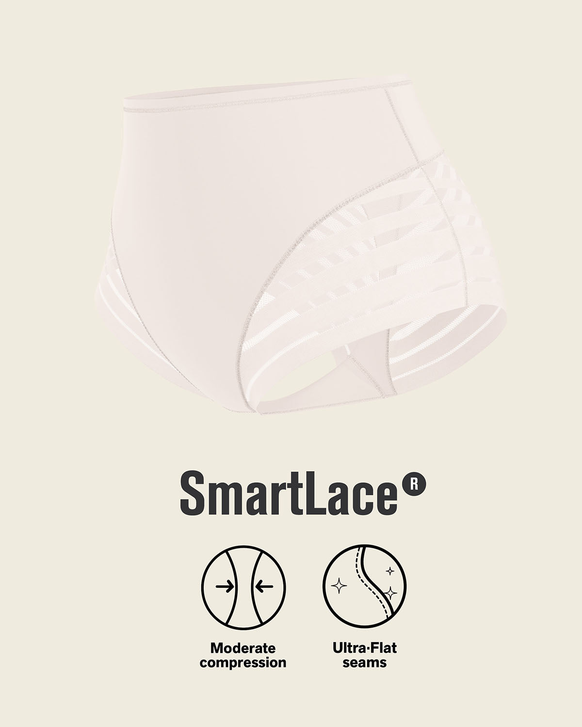Lace stripe undetectable classic shaper panty#color_000-white