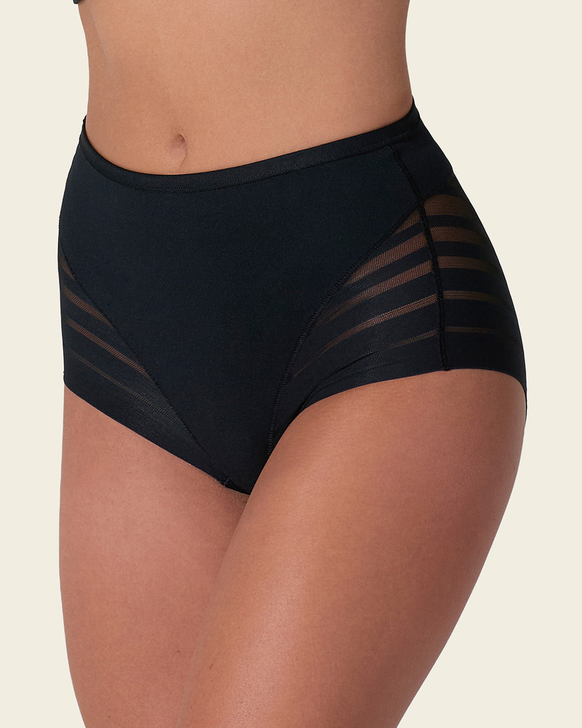 2-Pack Stripe Undetectable Lace Classic Shaper Panties#color_s04-black