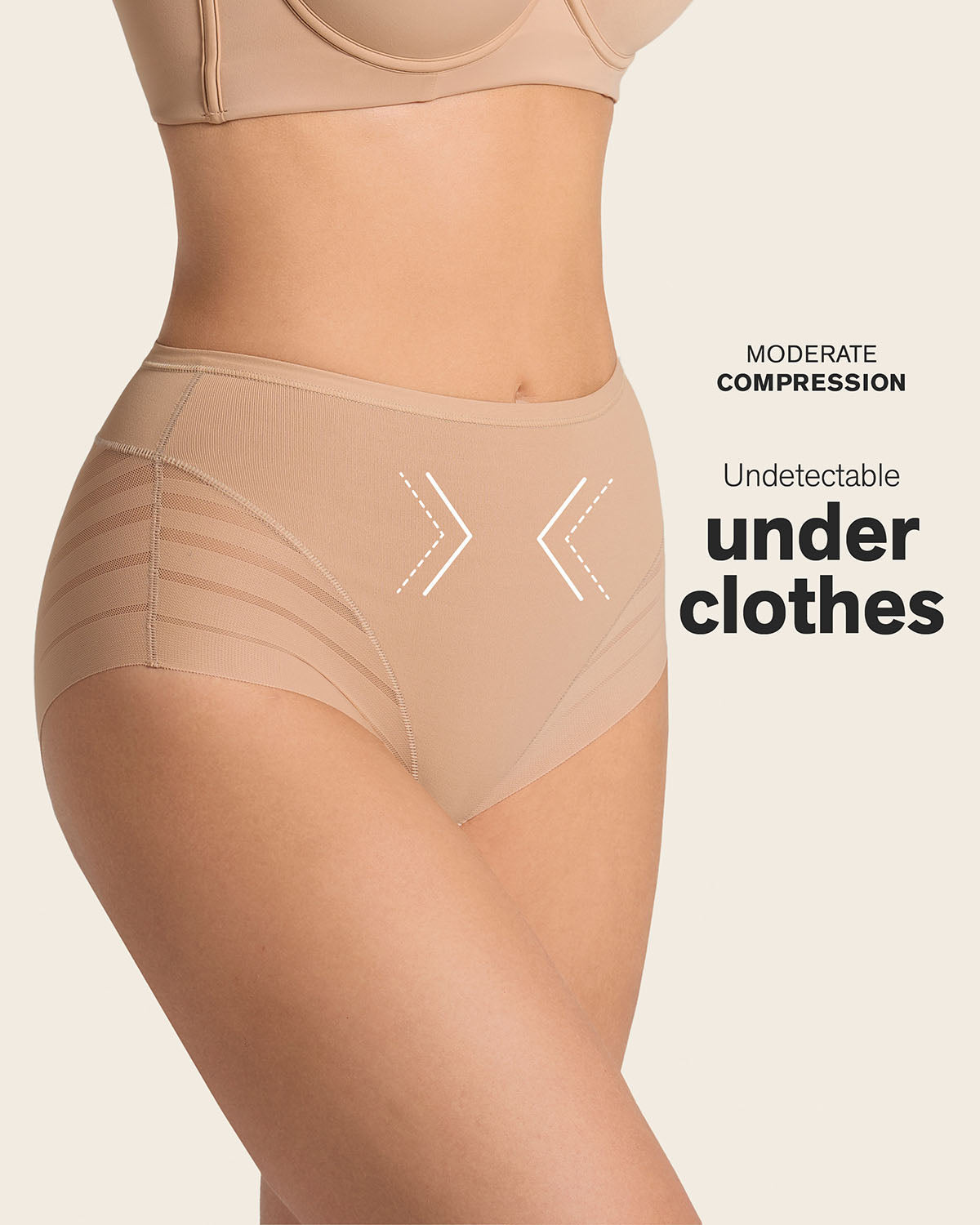 2-Pack Stripe Undetectable Lace Classic Shaper Panties#color_s02-golden-beige