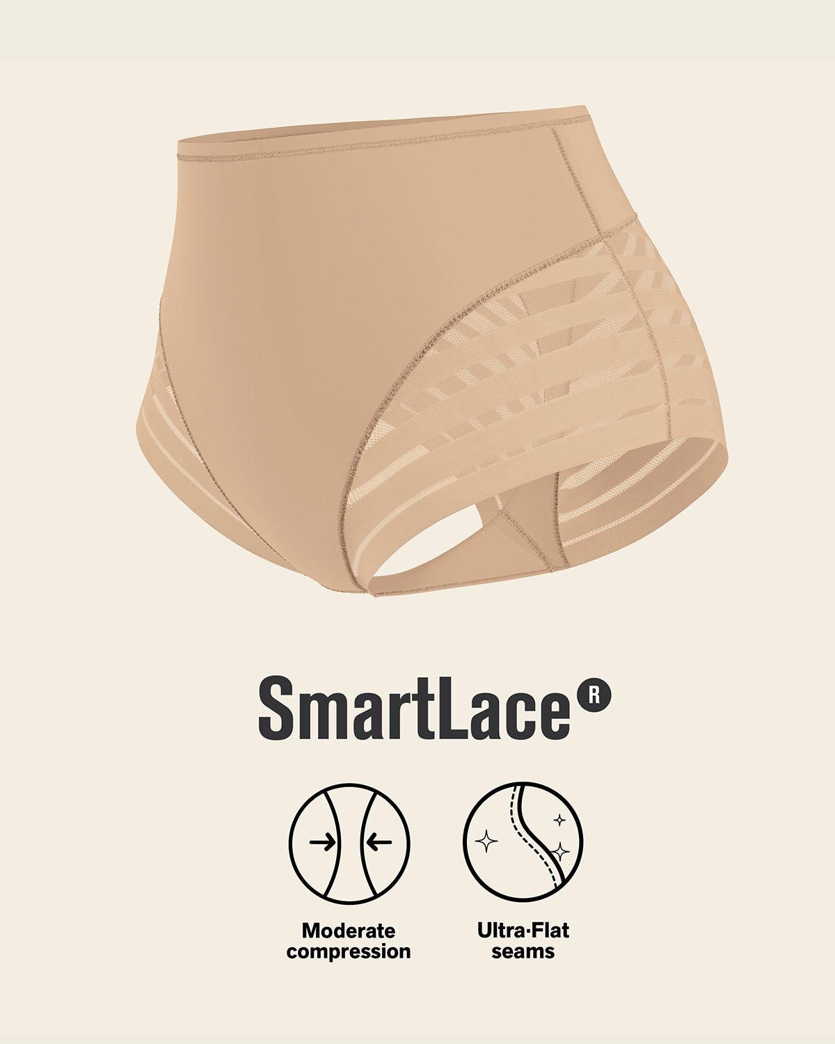 2-Pack Stripe Undetectable Lace Classic Shaper Panties#color_s02-golden-beige