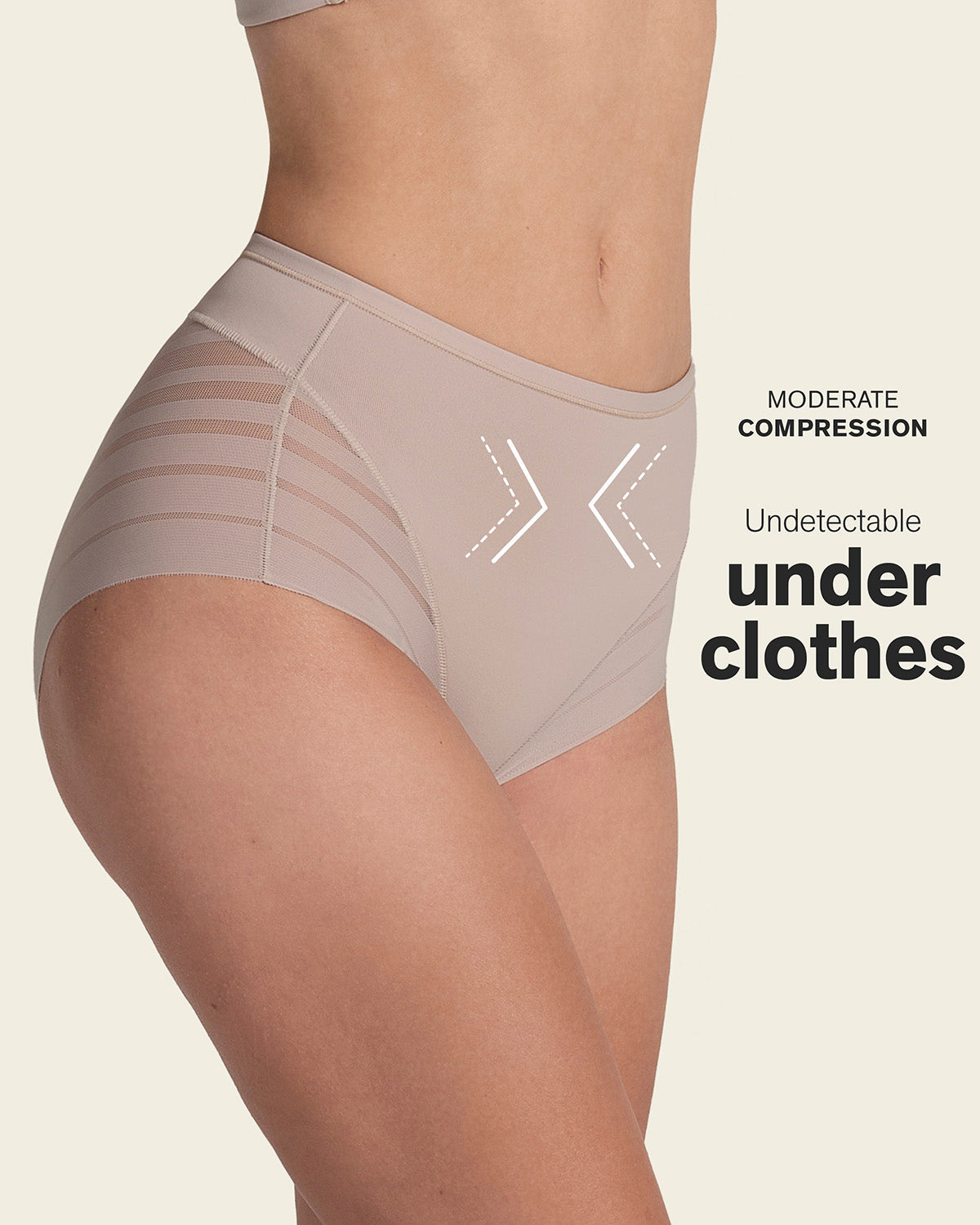 Lace stripe undetectable classic shaper panty#color_802-nude
