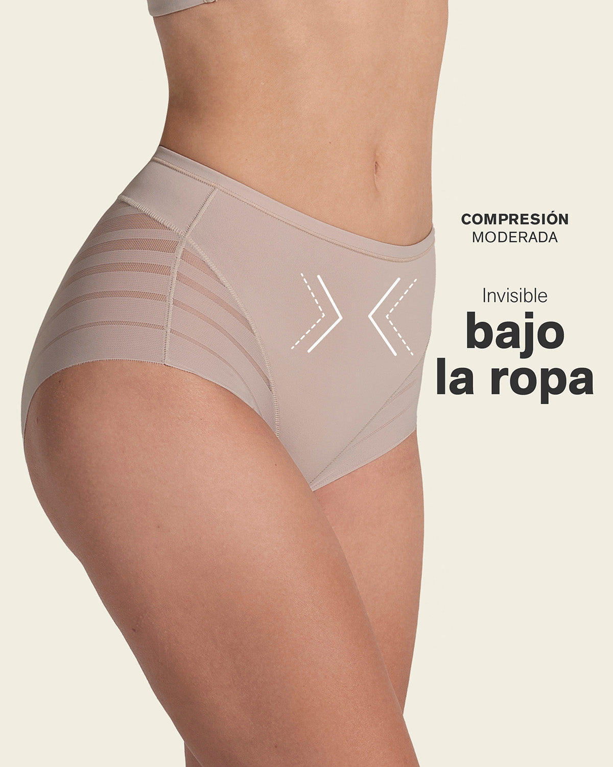 Lace stripe undetectable classic shaper panty#color_802-nude