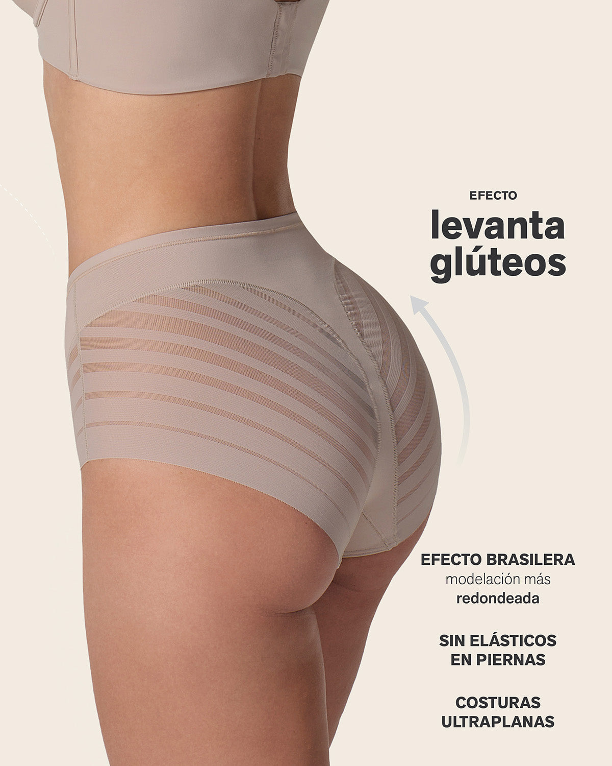Lace stripe undetectable classic shaper panty#color_802-nude