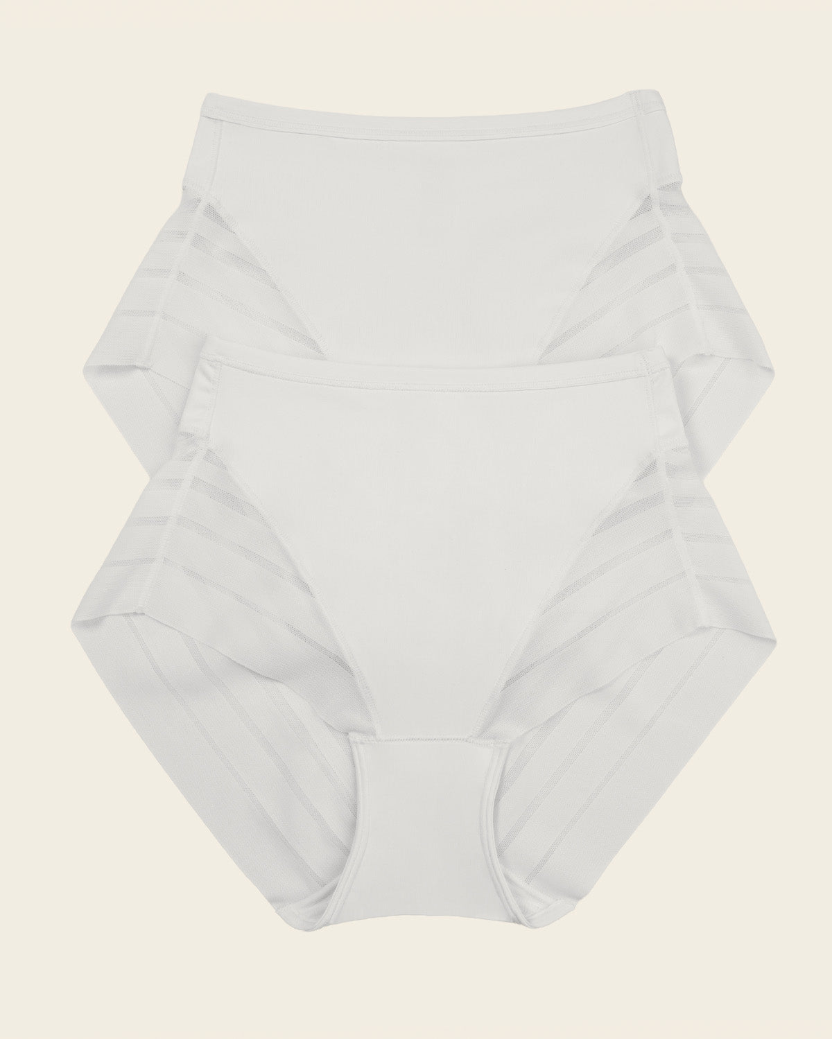 Lace stripe undetectable classic shaper panty#color_000-white