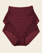 Lace stripe undetectable classic shaper panty#color_382-red-wine