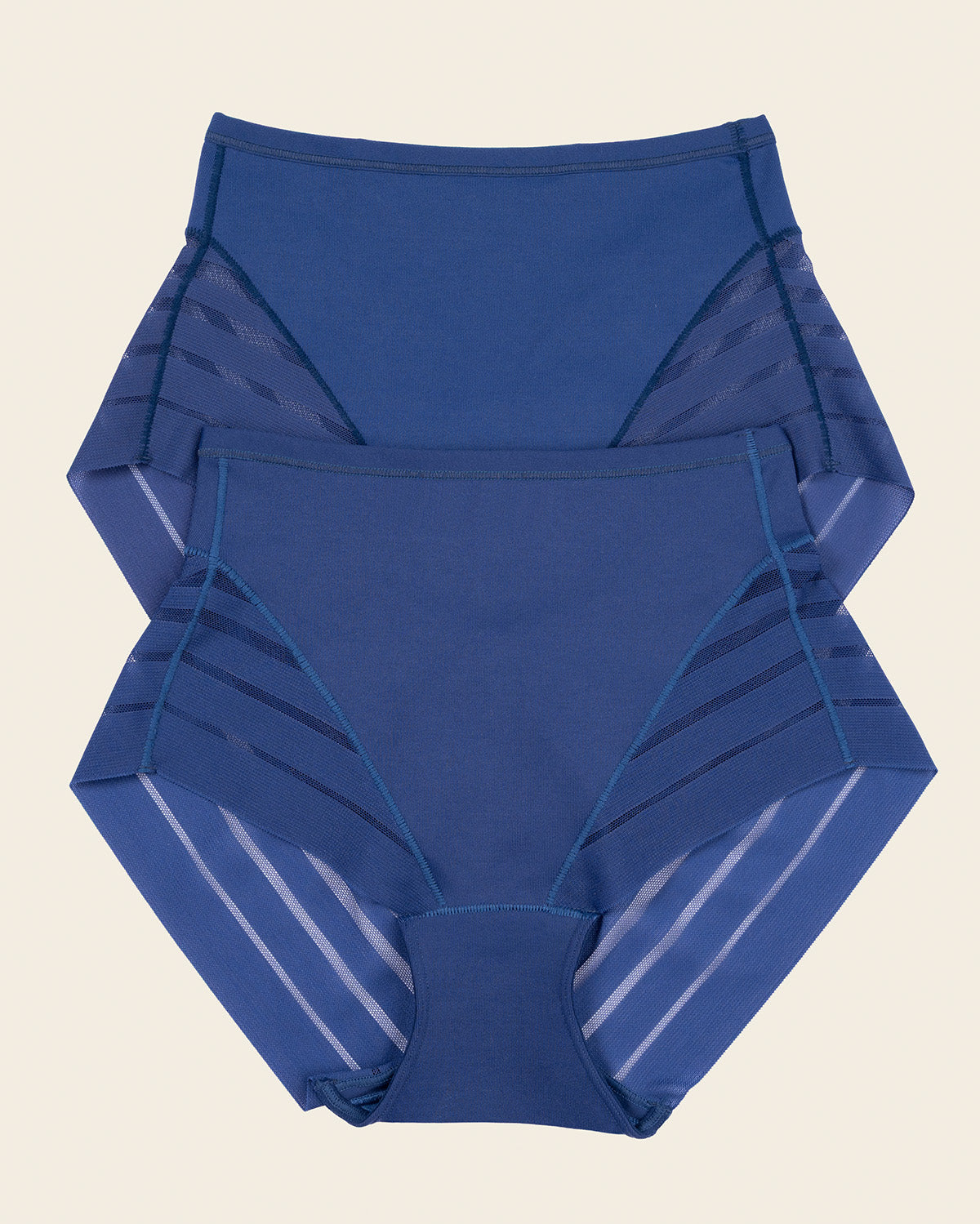 Lace stripe undetectable classic shaper panty#color_536-blue