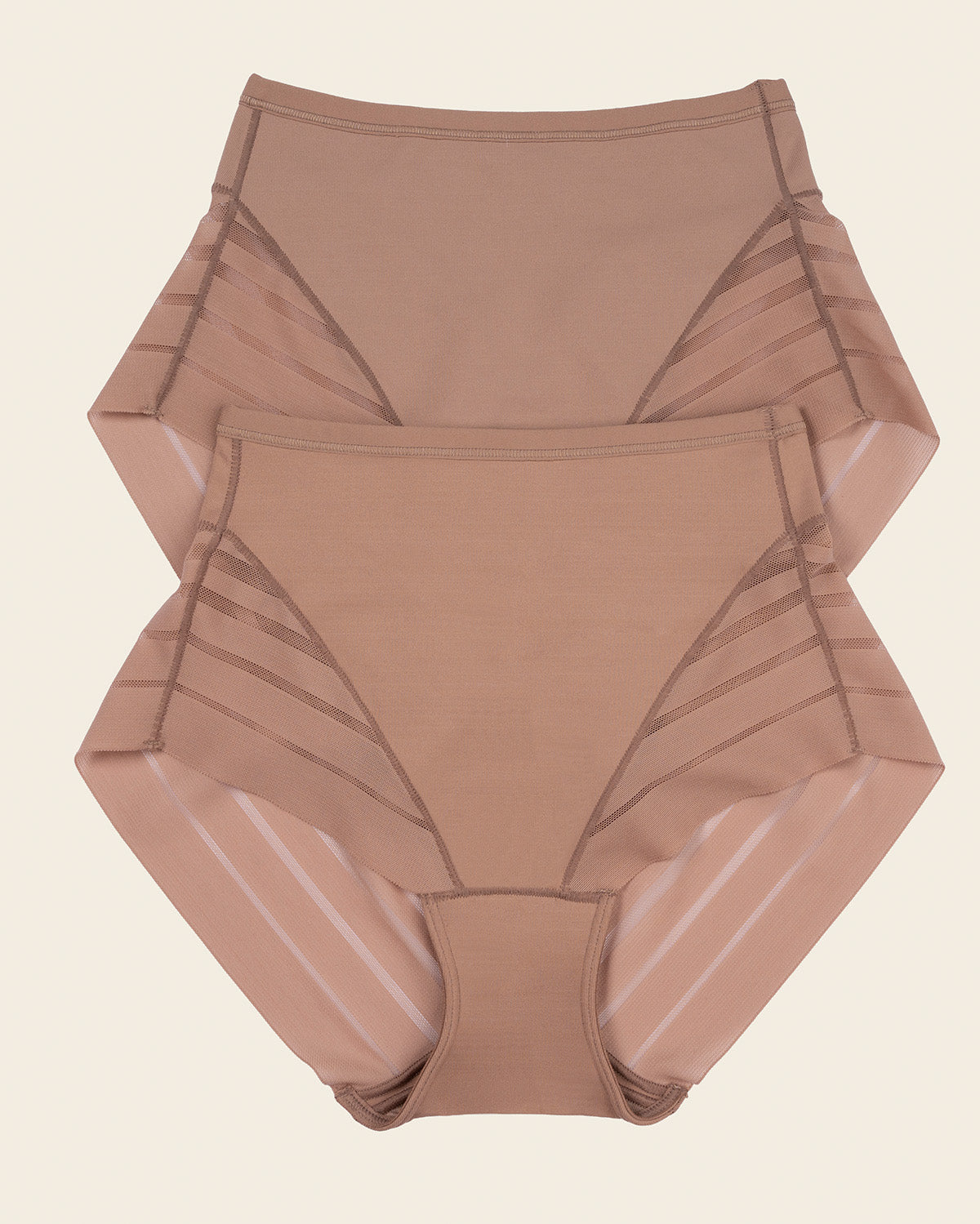 Lace stripe undetectable classic shaper panty#color_857-brown