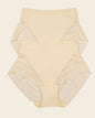 Lace stripe undetectable classic shaper panty#color_898-ivory
