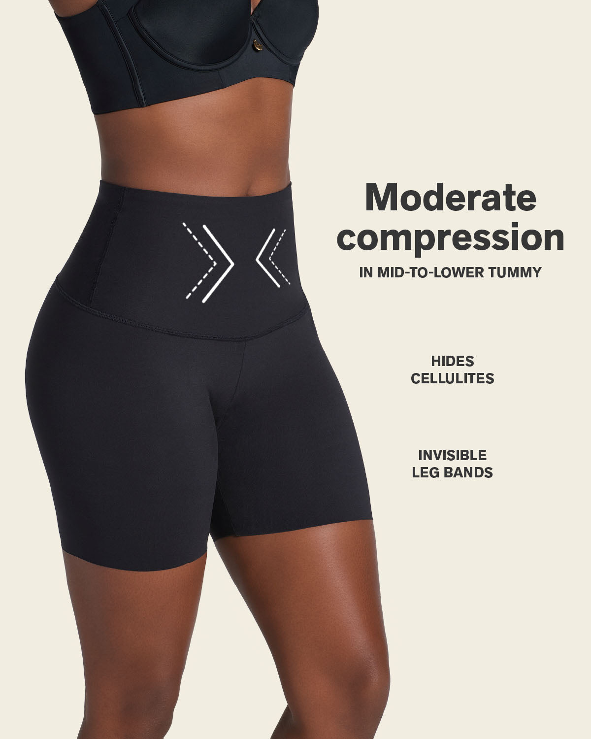 Moderate compression high-waisted shaper slip short#color_700-black
