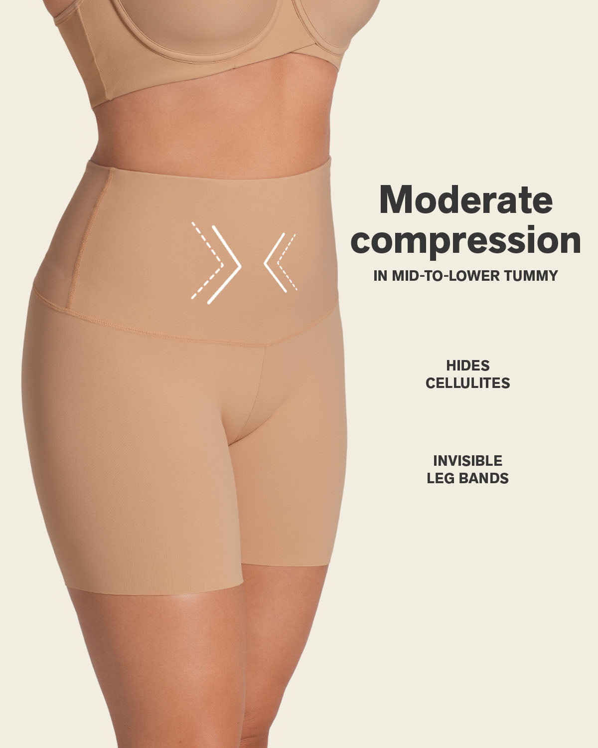 Moderate compression high-waisted shaper slip short#color_801-golden-beige