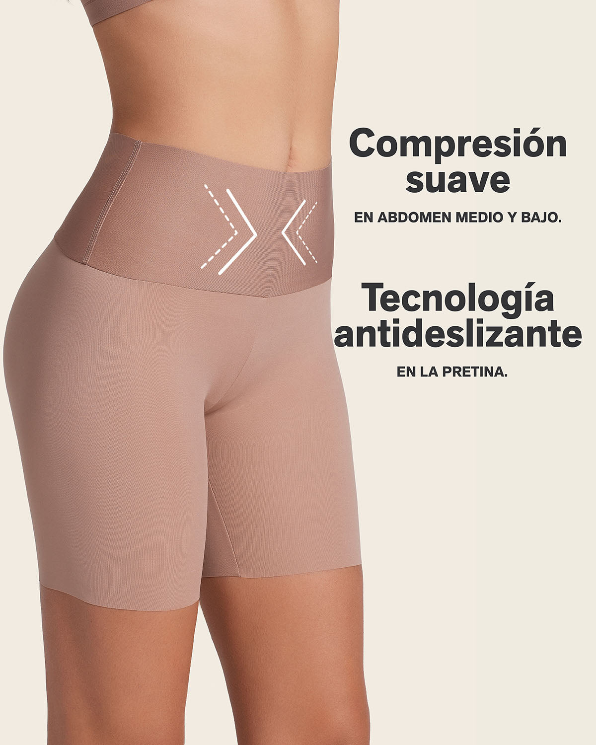 Stay-in-place seamless slip short#color_857-brown