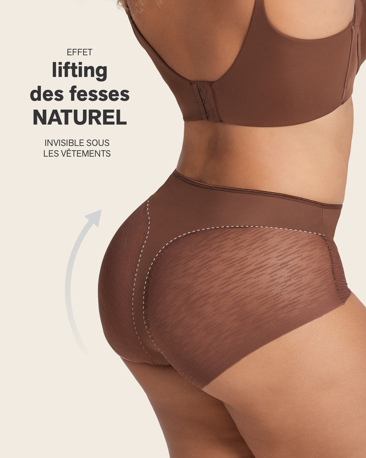 High-Waisted Sheer Lace Shaper Panty#color_875-dark-brown