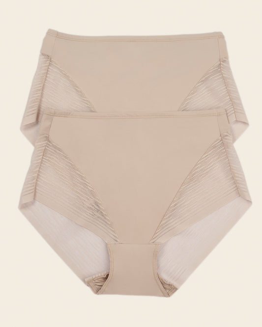 High-waisted sheer lace shaper panty#color_802-nude