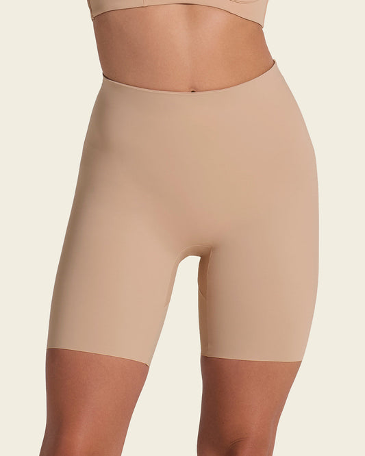 Midrise Anti Chafing Butt Lifter Shaper Short#color_801-golden-beige