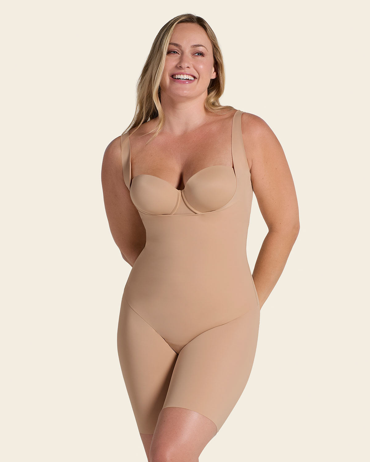 Undetectable Step-in Mid-Thigh Body Shaper#color_801-golden-beige