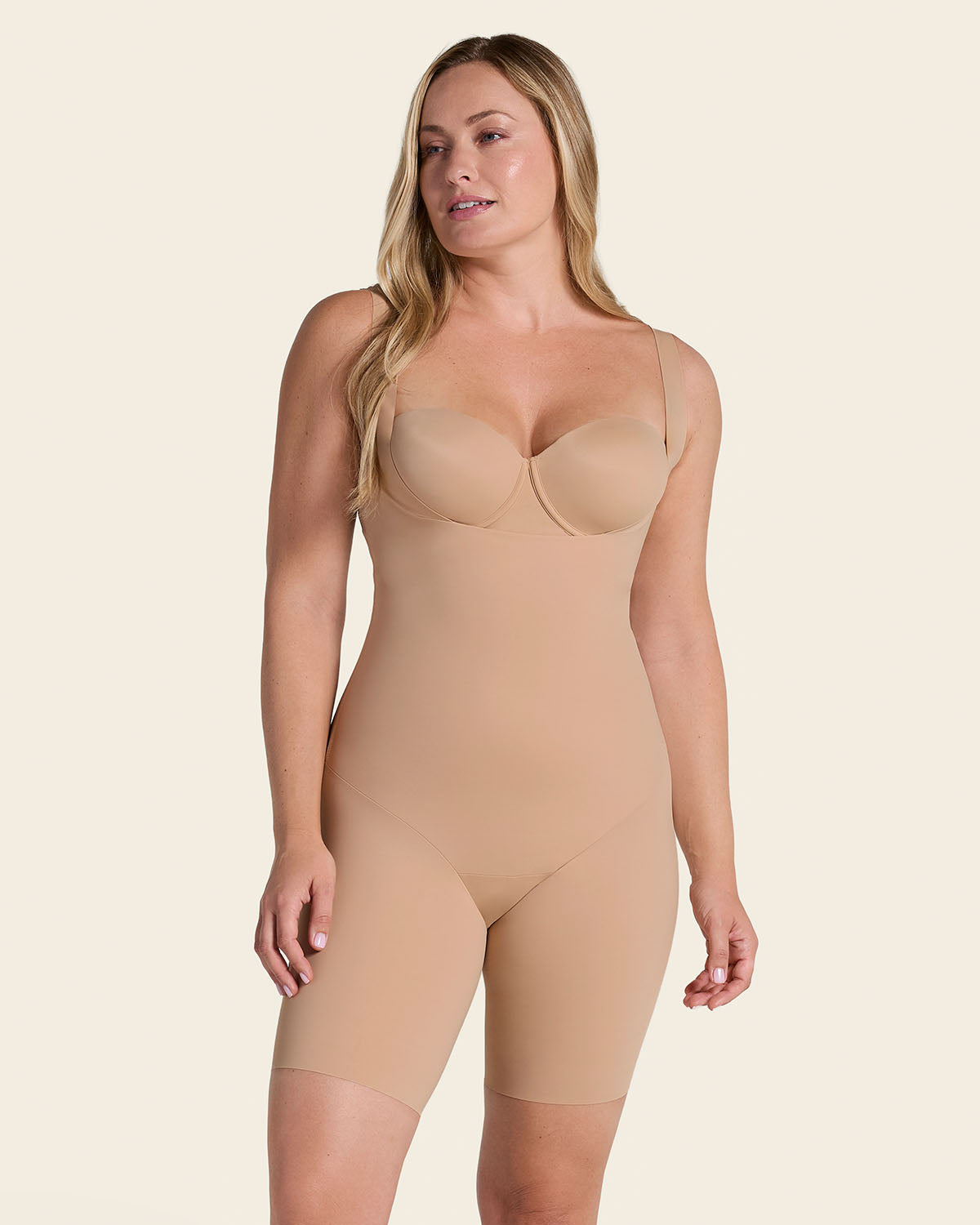 Undetectable Step-in Mid-Thigh Body Shaper#color_801-golden-beige