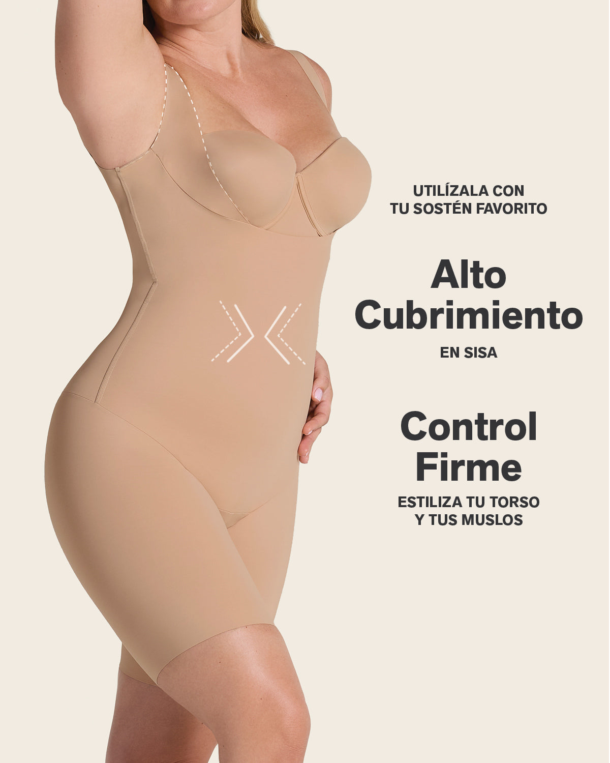 Undetectable Step-in Mid-Thigh Body Shaper#color_801-golden-beige