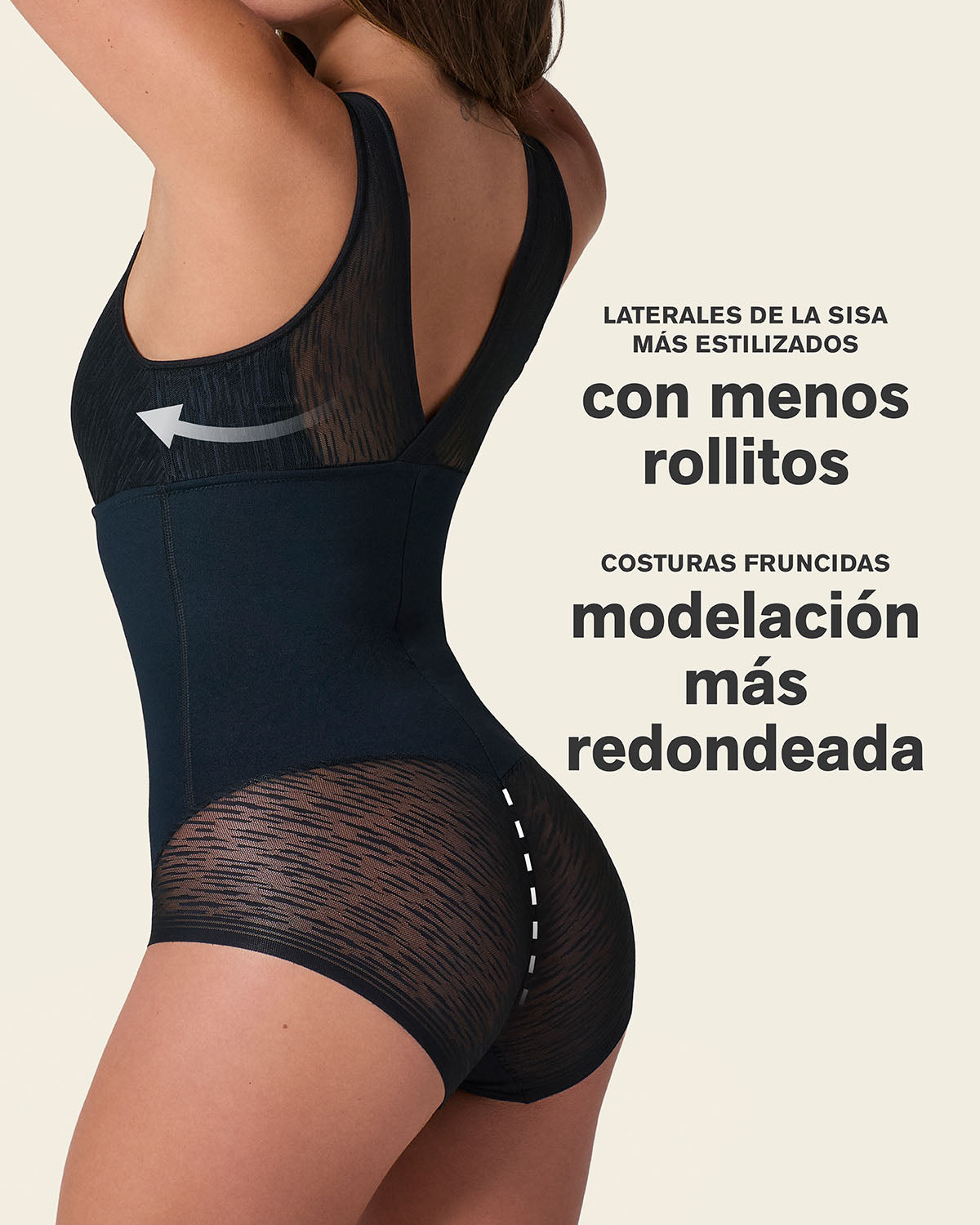 Sheer Stripe Detail Sculpting Bodysuit#color_700-black