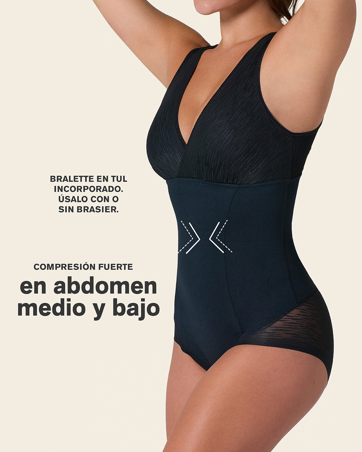Sheer Stripe Detail Sculpting Bodysuit#color_700-black