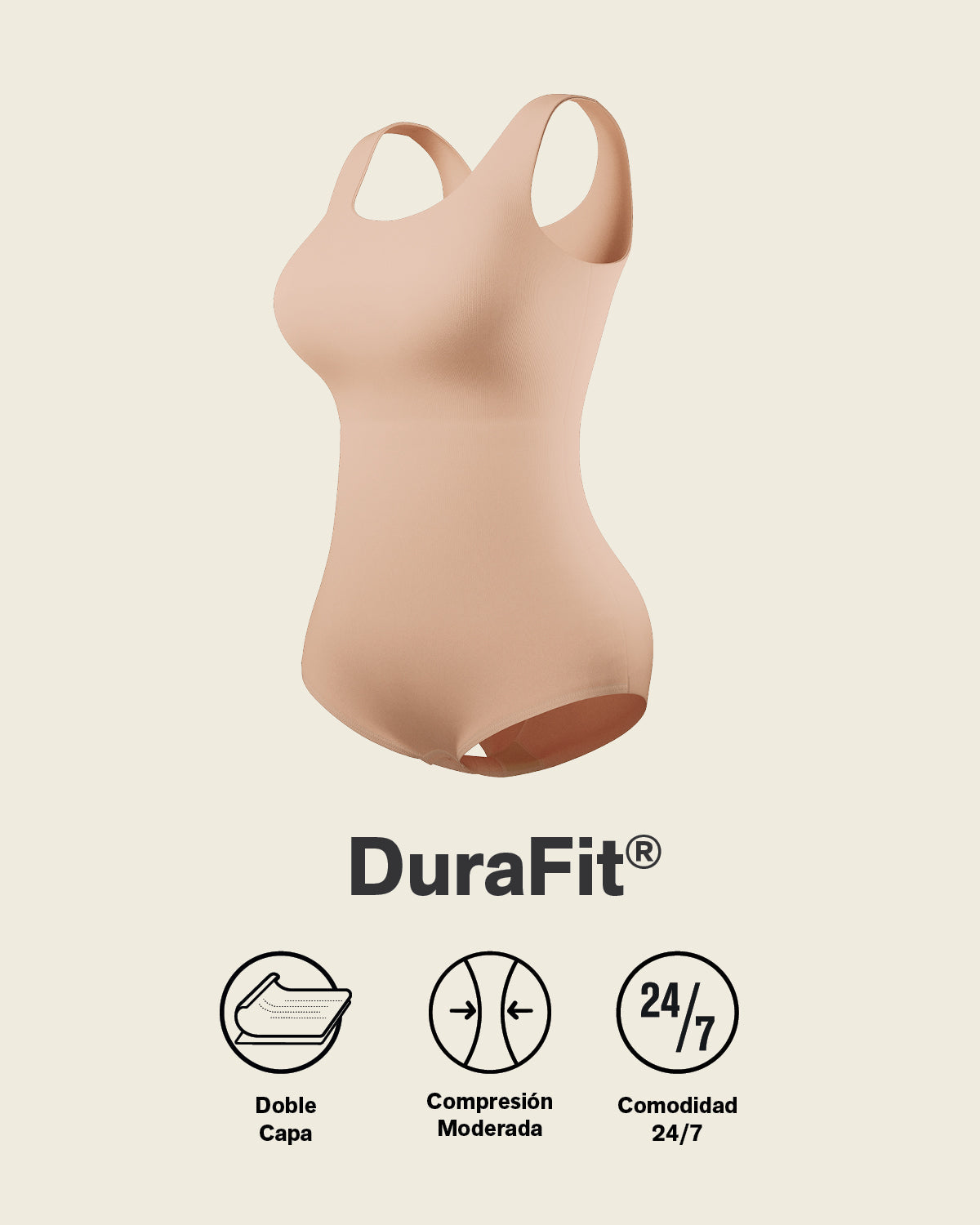 Plunge Classic Sleeveless Shaper Bodysuit#color_801-golden-beige
