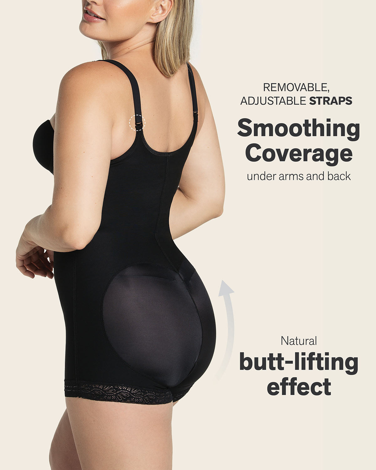 Boyshort bottom body shaper with firm compression#color_700-black