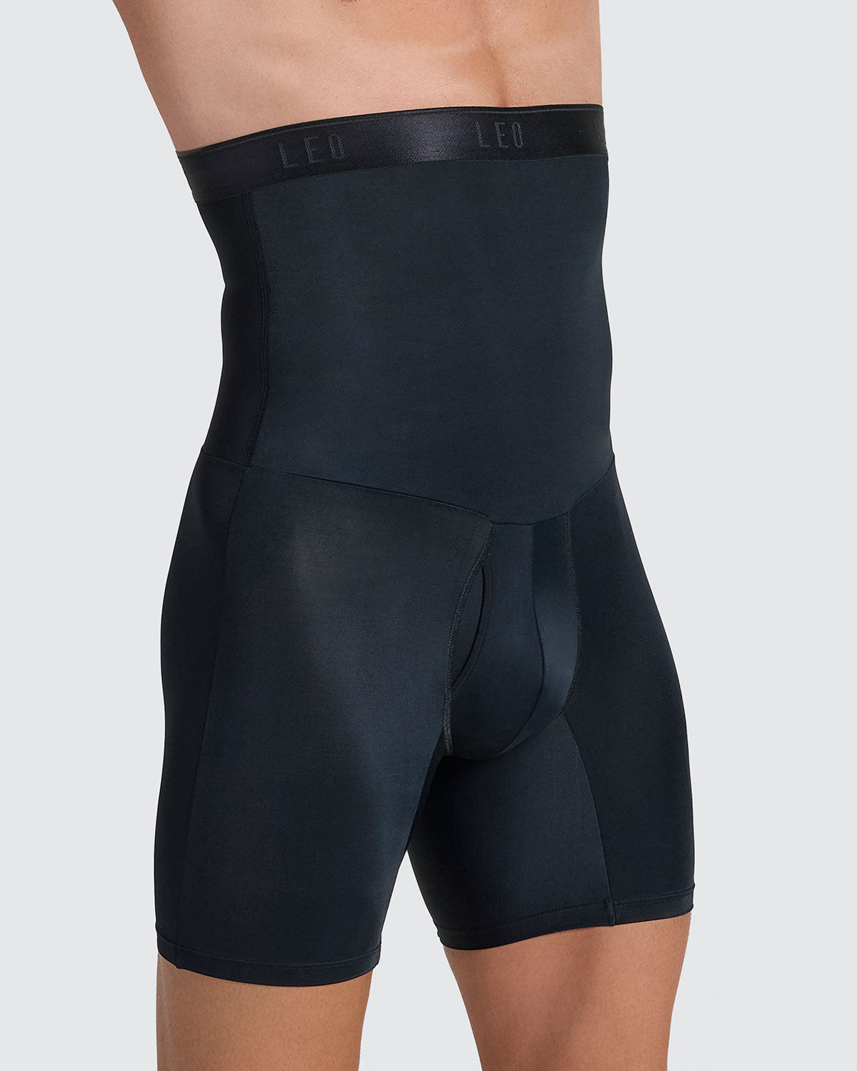 Leo high waist stomach shaper with boxer brief#color_700-black