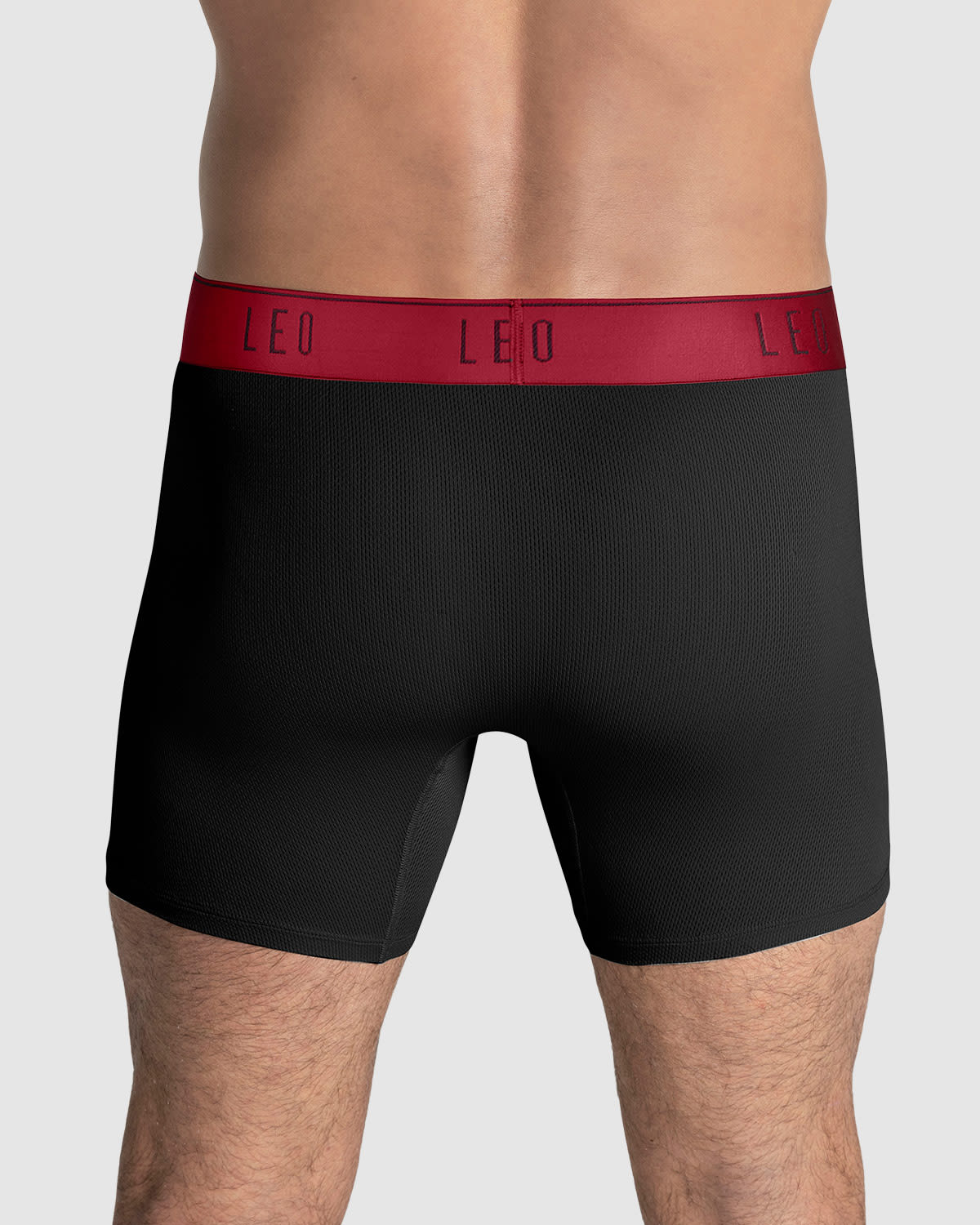 Ultra-Light Boxer Brief with Ergonomic Pouch#color_079-black-with-red-elastic