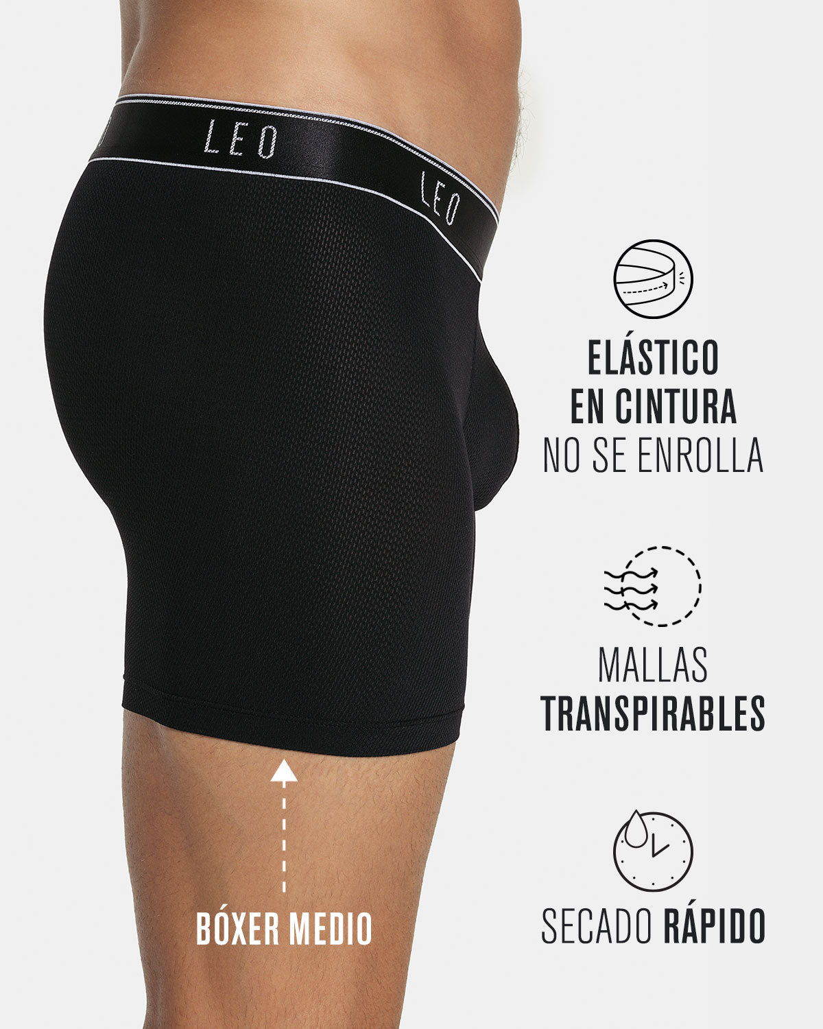 Mid-length boxer brief with ergonomic design#color_700-black