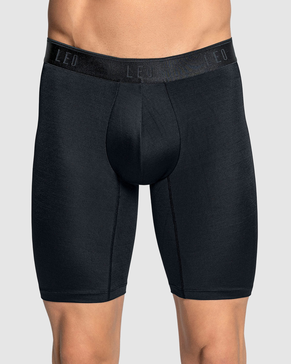 Microfiber Long Boxer Brief with Ergonomic Pouch#color_701-black