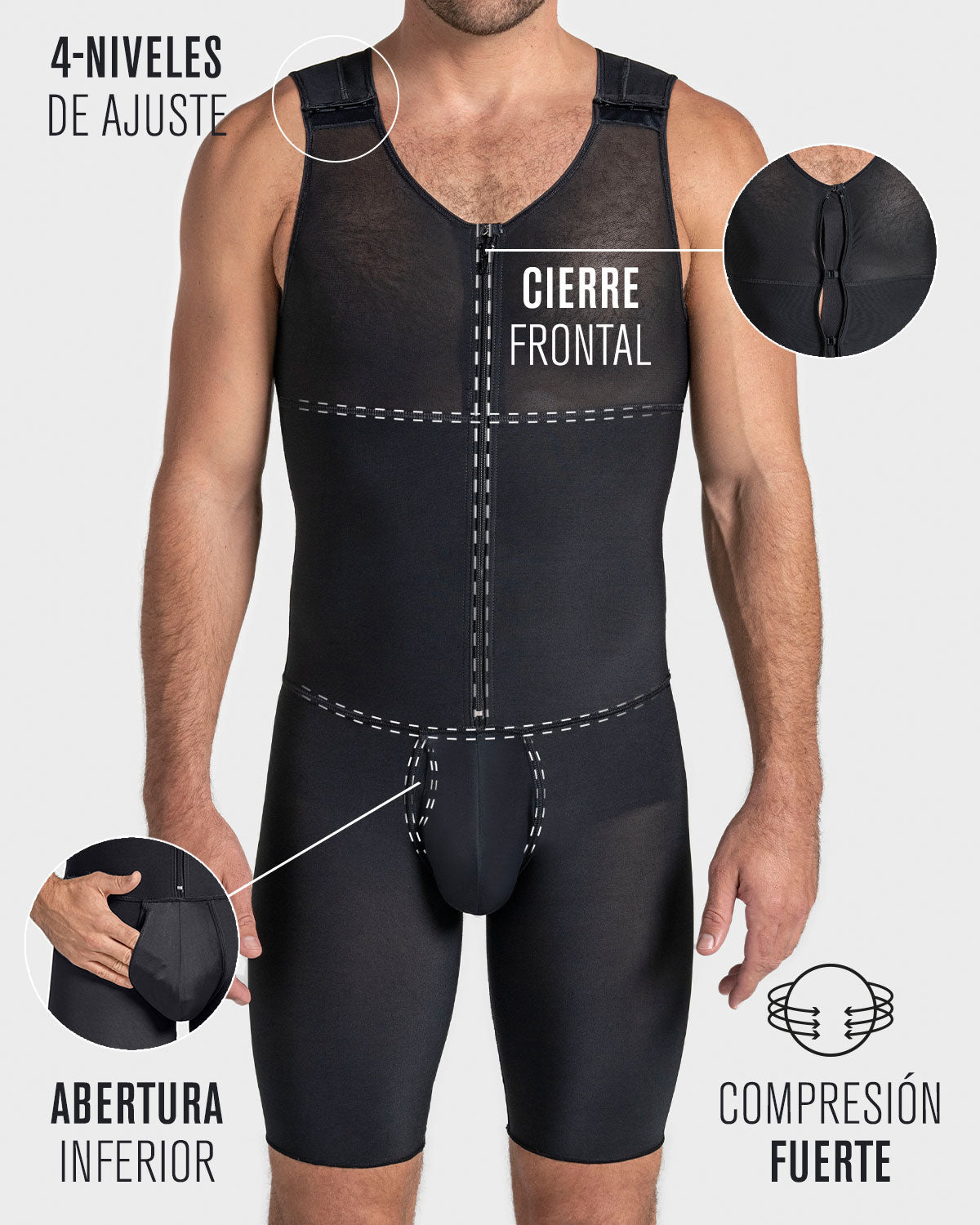 Leo post-surgical compression bodysuit#color_#all_variants