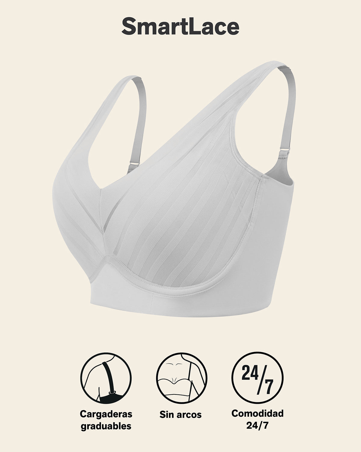 Daily Lace Wireless Support Bra#color_000-white