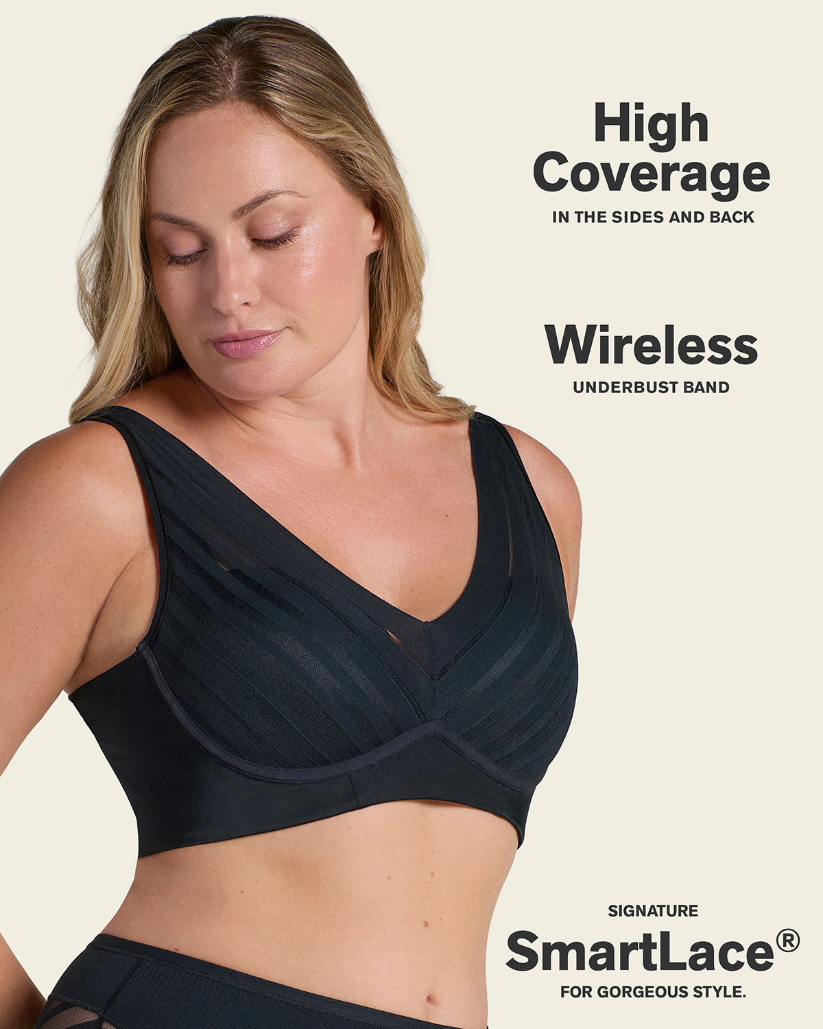 Daily Lace Wireless Support Bra#color_700-black
