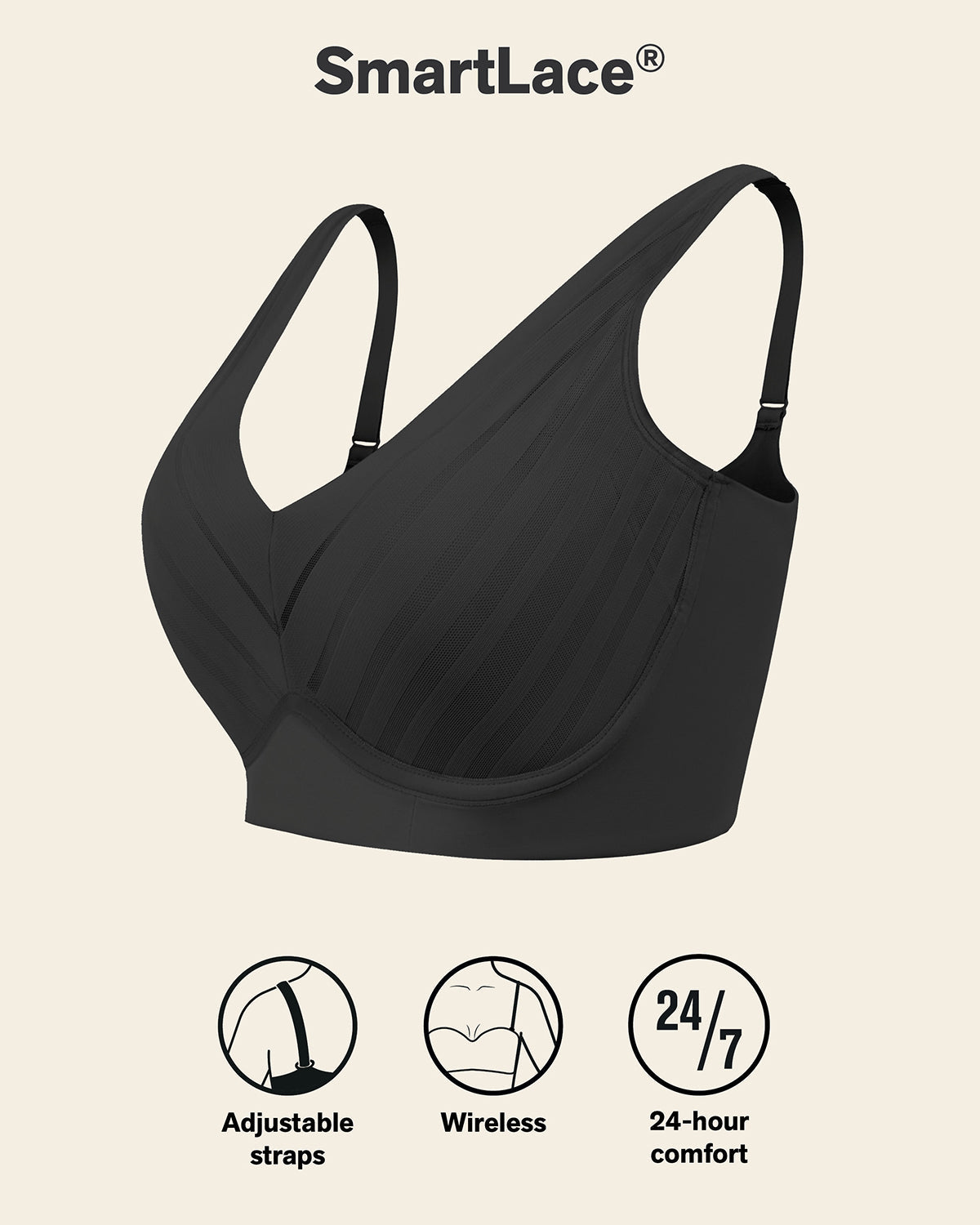 Daily Lace Wireless Support Bra#color_700-black