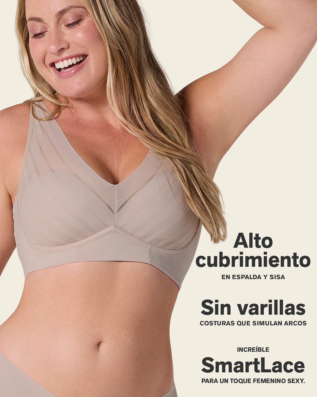 Daily Lace Wireless Support Bra#color_802-nude