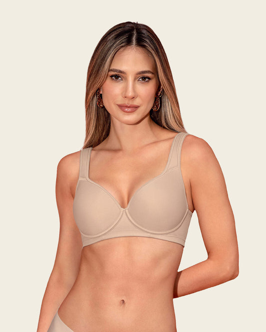 Full Coverage Bra with Comfy Padded Straps#color_802-nude