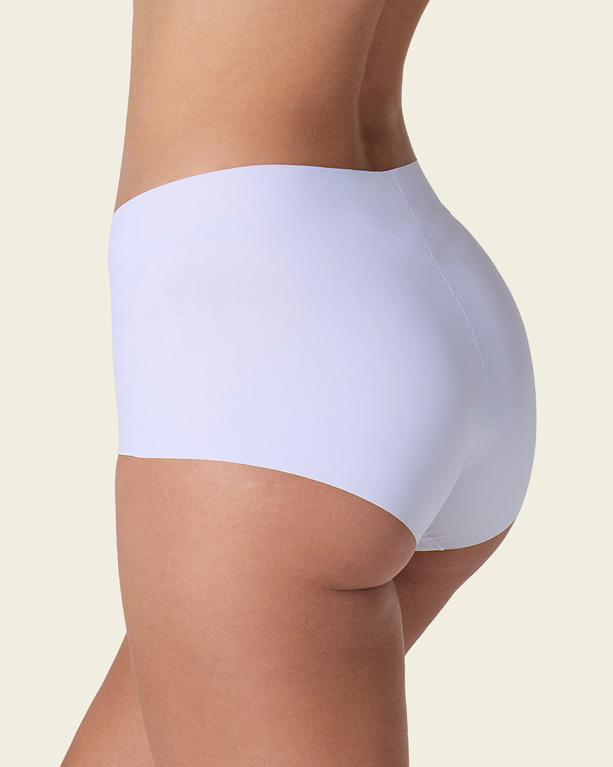 Mostly Covered Invisible Microfiber Boyshort Panty#color_000-white