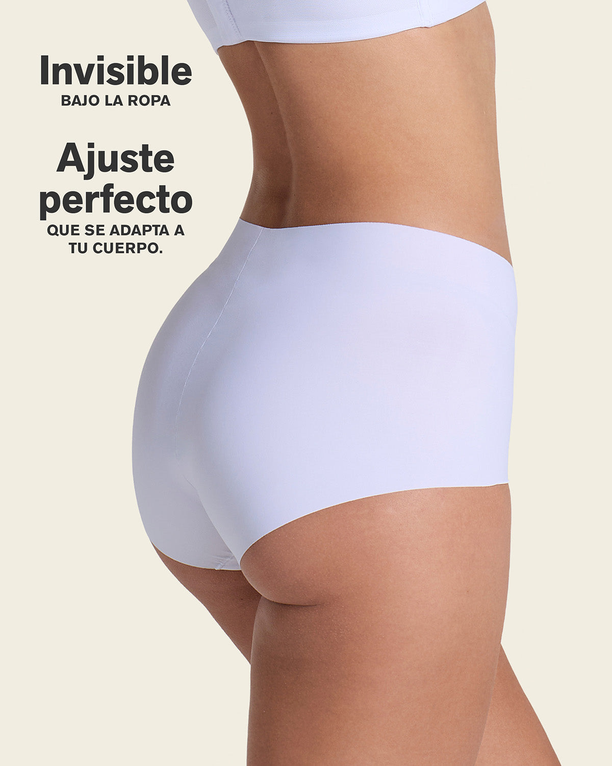 Mostly Covered Invisible Microfiber Boyshort Panty#color_000-white