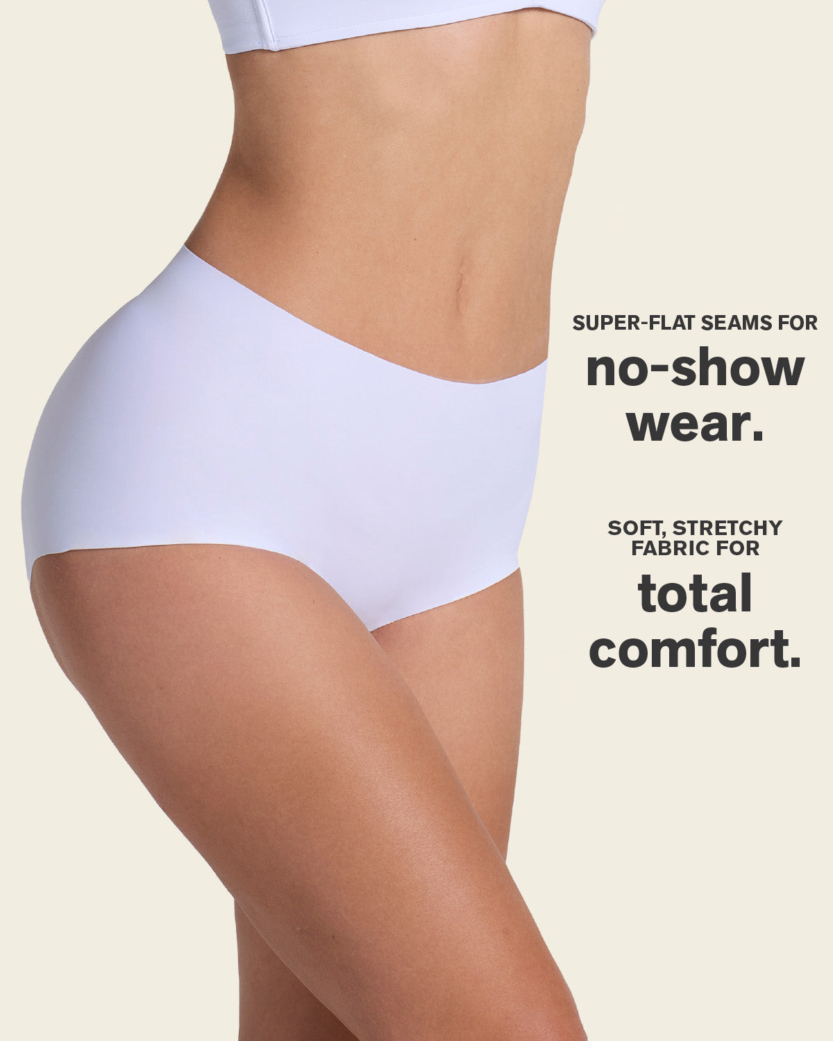Mostly Covered Invisible Microfiber Boyshort Panty#color_000-white