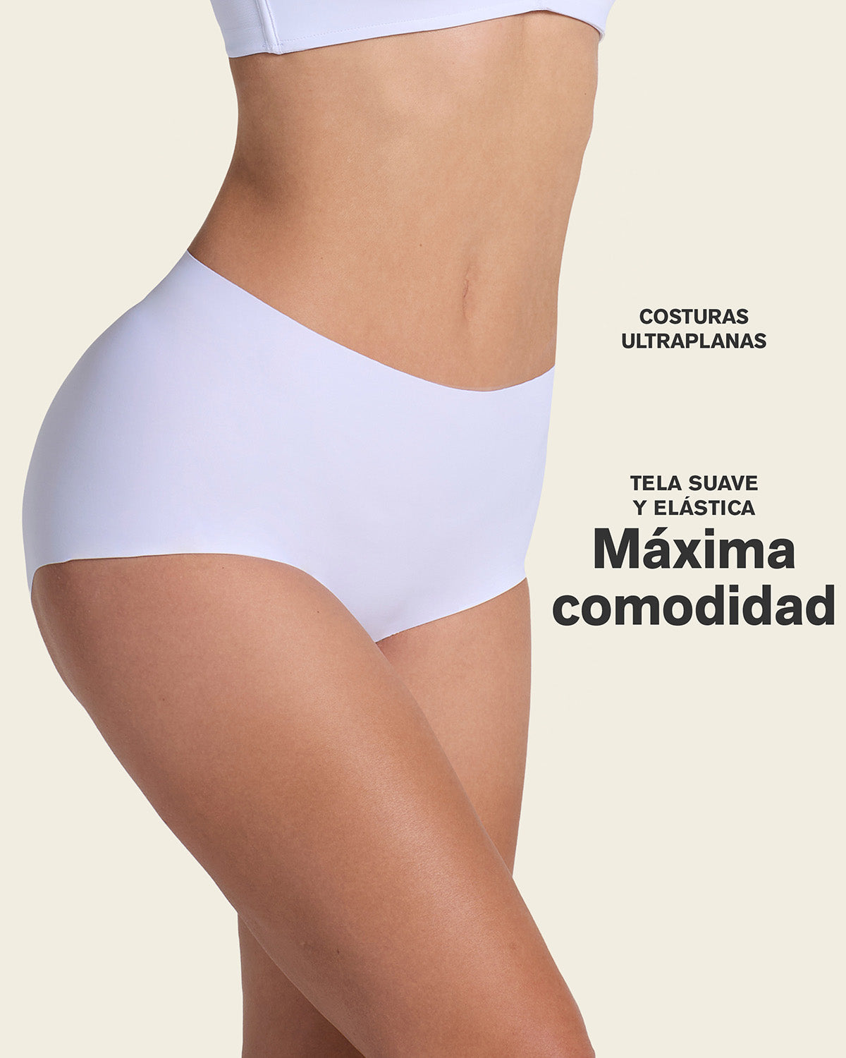 Mostly Covered Invisible Microfiber Boyshort Panty#color_000-white