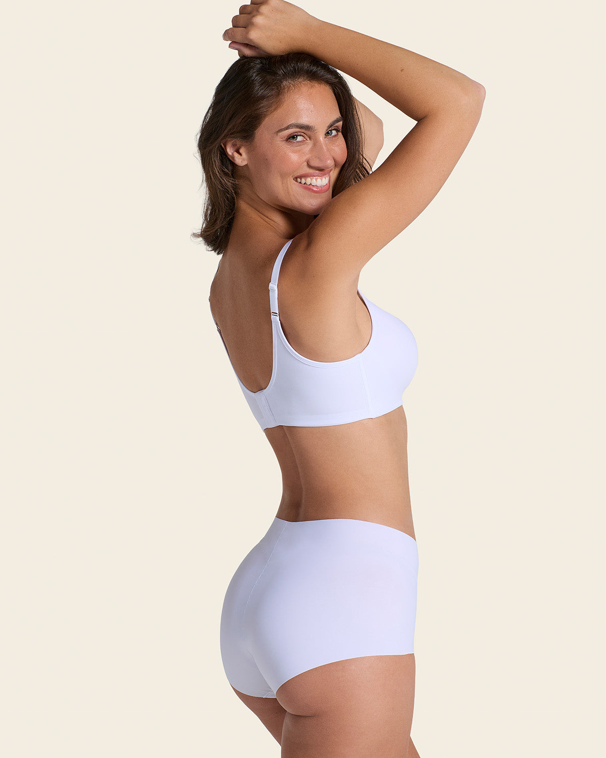 Mostly Covered Invisible Microfiber Boyshort Panty#color_000-white