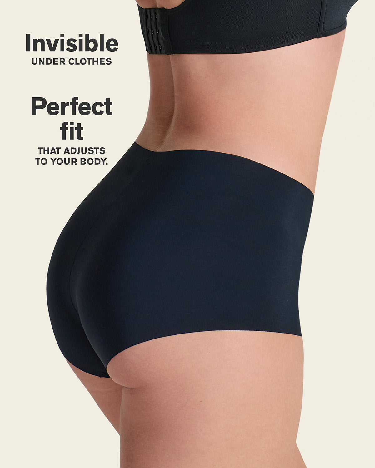 Mostly Covered Invisible Microfiber Boyshort Panty#color_700-black